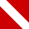 Square, borderless dive flag